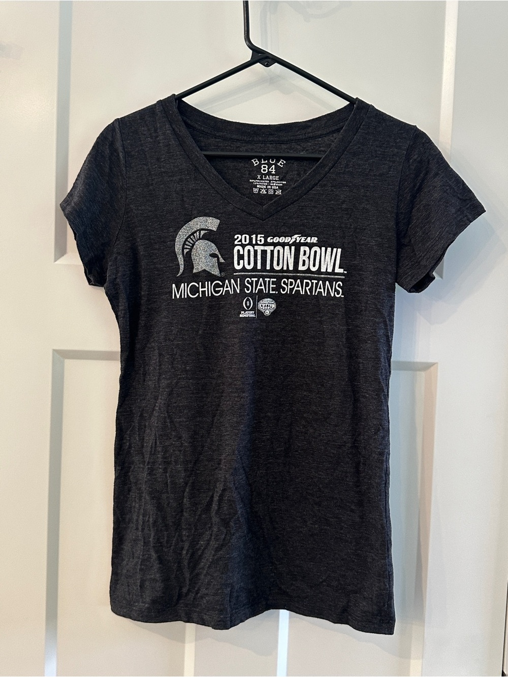 Michigan State University Spartans 2015 Cotton Bowl T-shirt Blue 84 size XL MSU